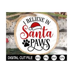 Pet Christmas Ornament SVG, I believe in Santa Paws, Dog Christmas, Monogram, Cat Ornaments, Pet Memorial, Shirt, Svg Fi