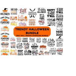 TRENDY HALLOWEEN BUNDLE, 50 Designs, Heather Roberts Art Bundle, Halloween svg, Fall svg, Thanksgiving svg, Cut Files Cr
