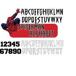 Spider Man Alphabet, Svg, Png, TTF, SPIDERMAN SVG Bundle, Super Hero Svg, Spider Man Cricut, Superhero Svg Png,