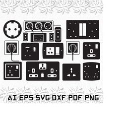 Electrical Socket svg, Electrical Sockets svg, Garden svg, Electrical, Socket, SVG, ai, pdf, eps, svg, dxf, png