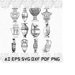 Greek Vase svg, Greek Vessels svg, Vases svg, Greek, Vase, SVG, ai, pdf, eps, svg, dxf, png