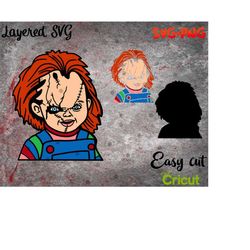 Layered SVG Chucky for Cricut, Horror Svg, Vinyl File, Ghost svg and png, Horror Movie svg