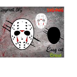 Layered SVG Jason for Cricut, Horror Svg, Vinyl File, Ghost svg and png, Horror Movie svg, Voorhees svg, Nightmare svg