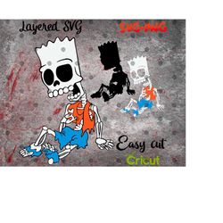 Layered SVG Skeleton for Cricut, Horror Svg, Vinyl File, Ghost svg and png, Horror Movie svg Bart