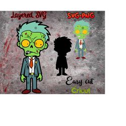 Layered SVG Funny Zombies in a Costume for Cricut, Horror Svg, Vinyl File, Ghost svg and png, Horror Movie svg