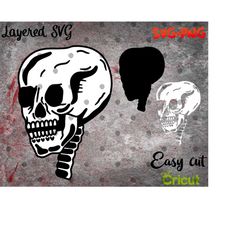 Layered SVG Skull Halloween for Cricut, Horror Svg, Vinyl File, Ghost svg and png, Horror Movie svg
