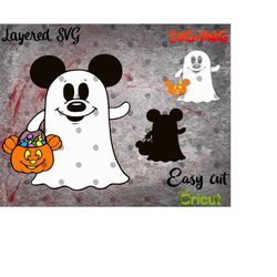 Layered SVG Trick r Treat Halloween Ghost for Cricut, Horror Svg, Vinyl File, Ghost svg and png, Horror Movie svg, Night