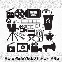 Movie theme svg, Movie svg, theme svg, Video, Film, SVG, ai, pdf, eps, svg, dxf, png