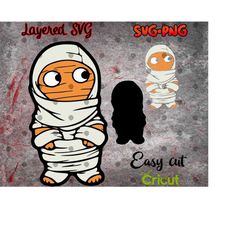 Layered SVG Mysterious Mummy Halloween for Cricut, Horror Svg, Vinyl File, Ghost svg and png, Halloween Horror Movie svg
