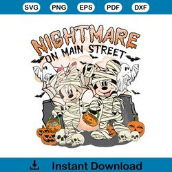 Vintage Nightmare On Main Street Mickey Minnie PNG File
