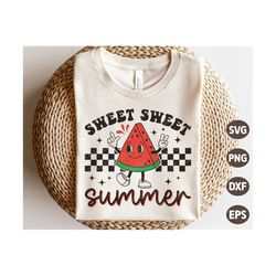 Sweet Sweet Summer SVG, Retro Summer SVG, Watermelon Png, Groovy Watermelon Shirt, Sublimation Png, Svg Files For Cricut