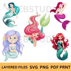 Enchanting Little Mermaid SVG Bundle: Dive into a World of Magic