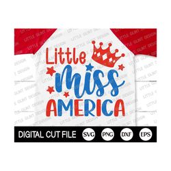 Little Miss America Svg, Memorial day Svg, 4th of July Svg, Independence day Svg, Fourth of July, American Flag Shirt, S