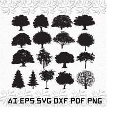Tree svg, Trees svg, Nature svg, Green, Forest, SVG, ai, pdf, eps, svg, dxf, png