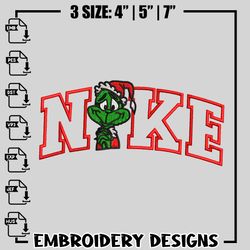 Grinch nike Logo embroidery design, Grinch nike embroidery, nike design, Embroidery shirt, logo shirt, Digital download.