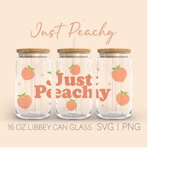 just peachy libbey can glass, 16 oz can glass,  retro svg, peachy svg, just peachy, beer can glass, soda can glass