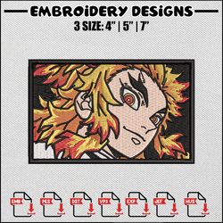Rengoku box embroidery design, Rengoku embroidery, Anime design, Embroidery shirt, Embroidery file, Digital download