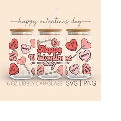 happy valentines day  16 oz glass can cut file, valentines day svg, happy day, beer can glass svg cut wrap file, svg wra