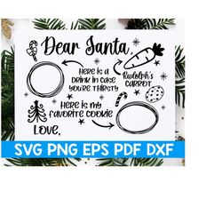 Dear Santa cookies and milk tray svg,Snowflakes svg,Merry Christmas svg,Christmas cut file svg,Doodle Tray Svg