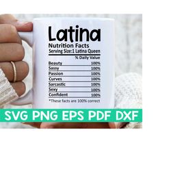 Latina Nutrition Facts svg,Latina Nutritional Facts svg,Latina shirt svg,Gift for Latina Queen svg,Latina cut file svg,M