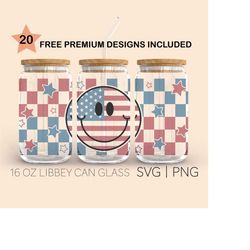 4th of july svg, 16 oz libbey glass svg, independence day, beer can glass svg, checkered svg, freedom svg, svg for cricu