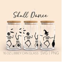 Dancing Skeletons Libbey Can Glass Svg, 16 Oz Can Glass, Halloween Svg, Skeleton Svg, Dancing Skeletons, Bones Svg, Skul