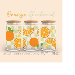 orange juice checkered libbey can glass svg  16oz glass can cutfile, beer can glass svg, fruit svg, orange svg, orange s