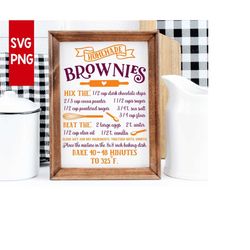 Brownies Recipe svg,Valentine's Day Recipe svg,Farmhouse Kitchen svg,Brownies Recipe cut file,Tea Towel svg