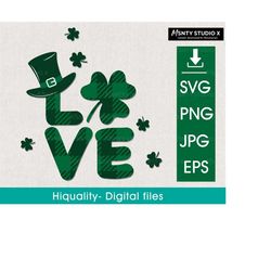 St Patrick's Day Love SVG ,Love SVG, St Patricks Day, Green Plaid Love svg ,Love st patricks day svg for CriCut ,Digital