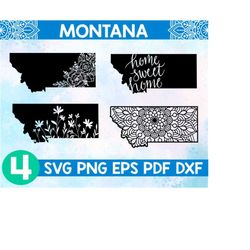 Floral Montana svg,Montana state svg,Montana mandala svg,Home sweet home svg,Montana cut file svg,Montana zentangle svg