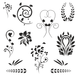 Floral Decoration SVG, Floral Cricut file, Cut files, Layered digital vector file, Digital download