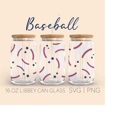 Baseball Lover Libbey Can Glass Svg, 16 Oz Libbey Can Glass, Baseball Fan Athlete Decal Svg, Cricut Cut File SVG PNG, Di