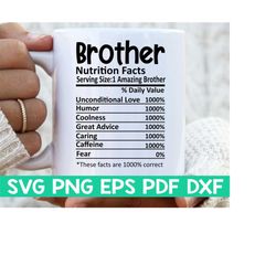 Brother Nutrition Facts svg,Brother Nutritional Facts svg,Brother shirt svg,Gift for Brother svg,Brother cut file svg,Mu
