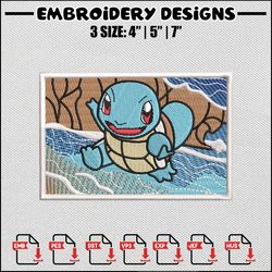 squirtle box embroidery design, pokemon embroidery, anime design, embroidery shirt, embroidery file, digital download