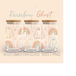 rainbow ghost libbey can glass svg, 16 oz can glass, ghost svg, halloween svg, can glass svg, beer can glass, design, cr