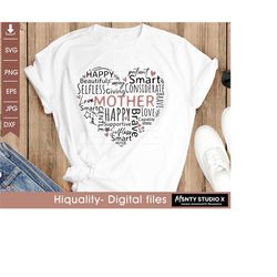 Mom heart svg, Heart svg, Mother shirt svg, Mothers Day svg, Mom svg, Mama svg, Typography svg, Digital download Cut fil