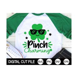 Pinch Charming Svg, St Patricks Day SVG, Retro Clover Svg, Shamrock Svg, Kids St Patricks Shirt, Sublimation Png, Svg Fi