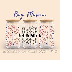 Mama Boy Baseball Libbey Can Glass Svg, 16 Oz libbey glass svg, Mothers day gift, Digital Download