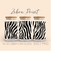 zebra print  libbey glass svg, 16 oz can glass, zebra print svg, beer can glass,