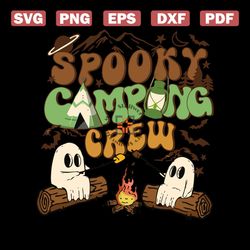 Spooky Camping Crew Cute Ghost SVG
