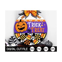 Halloween Pumpkin Welcome Sign SVG, Halloween Door Hanger SVG, Trick or Treat Svg, Halloween Sign Svg, Wood Decor, Glowf