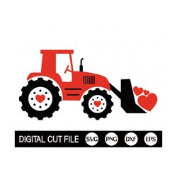 Valentines Day Svg, Tractor Svg, Love Svg, Valentine Shirt, Tractor Svg, PNG, DXF, Svg Files For Cricut, Silhouette File