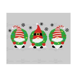 Christmas Gnomes SVG, Christmas SVG, Christmas wreath, Christmas lights SVG, Merry Christmas png, Cut File for Cricut, S