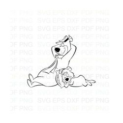 Yogi_Bear_and_Boo_Boo_sleeping Outline Svg Dxf Eps Pdf Png, Cricut, Cutting file, Vector, Clipart - Instant Download
