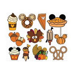 Bundle Snacks Autumn Svg Png, Carnival Food, Thanksgiving, Trick Or Treat, Spooky Vibes, Boo Svg, Fall Svg Png Files For