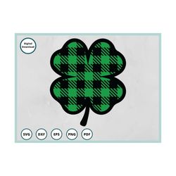 Shamrock SVG | 4 Leaf Clover SVG | St Patricks Day SVG | plaid shamrock svg | Lucky svg | Irish svg | shamrock png | sha