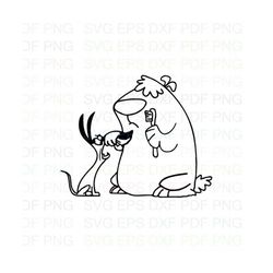 Big_Dog_and_Little_Dog_2_Stupid_Dogs_2 Outline Svg Dxf Eps Pdf Png, Cricut, Cutting file, Vector, Clipart - Instant Down