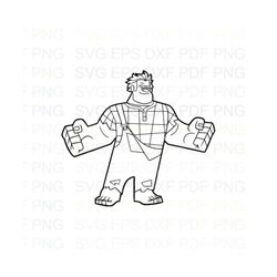 Wreckit_Wreck_It_Ralph Outline Svg Dxf Eps Pdf Png, Cricut, Cutting file, Vector, Clipart - Instant Download