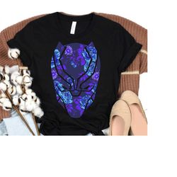 Marvel Avengers Black Panther Floral Mask Wakanda Forever T-Shirt, Disneyland Family Matching Shirt, Marvel Comic Shirt,