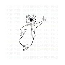 Yogi_Bear Outline Svg Dxf Eps Pdf Png, Cricut, Cutting file, Vector, Clipart - Instant Download